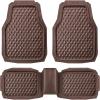 imageCAR PASS Heavy Duty Rubber Car Mats Deep Dish AllWeather Floor Mat for Car Full Set Durable AntiSlip 3D Rhombus Waterproof Trim to Fit Liner Universal Fit AutomotiveSedanSUVTruck 3 Piece BlackBrown