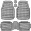 imageCAR PASS Heavy Duty Rubber Car Mats Deep Dish AllWeather Floor Mat for Car Full Set Durable AntiSlip 3D Rhombus Waterproof Trim to Fit Liner Universal Fit AutomotiveSedanSUVTruck 3 Piece BlackSlate Gray