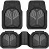 imageCAR PASS Heavy Duty Rubber Car Mats DeepDish Odorless Car Floor Mats All Weather Universal TrimtoFit for SUVs Trucks Sedans Waterproof AntiSlip 3 Pieces V12 BlackBlack and Charcoal