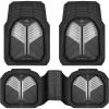 imageCAR PASS Heavy Duty Rubber Car Mats DeepDish Odorless Car Floor Mats All Weather Universal TrimtoFit for SUVs Trucks Sedans Waterproof AntiSlip 3 Pieces V12 BlackBlack and Metallic Gray