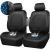 imageCAR PASS Leather Car Seat Covers Gel Wetsuit PU Front Seats Covers Waterproof EVA 2pcs All Weather Neoprene Universal Fit Pickup SUV Truck Sedan Automotive Armrest Airbag Compatible Rhombic BlackBlack Silver