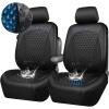 imageCAR PASS Leather Car Seat Covers Gel Wetsuit PU Front Seats Covers Waterproof EVA 2pcs All Weather Neoprene Universal Fit Pickup SUV Truck Sedan Automotive Armrest Airbag Compatible Rhombic BlackBlack Blue