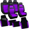 imageCAR PASS Leather Car Seat Covers ampamp Car Floor MatsUniversal Fit for SUV Sedan TruckMesh w 5m SpongeAirbag Compatible Automotive Interior Covers Full Sets Combo Set Black Charcoal GrayBlack and Purple