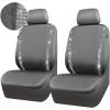 imageCAR PASS Leather Diamond Bling Car Seat Cover 2 Front Interior Sets Waterproof Universal Shining Glitter Crystal Sparkle Fit for 95 Automotive Truck SUV Cute Women Girl Black Silver RhinestoneGray Leather