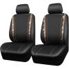 imageCAR PASS Leather Diamond Bling Car Seat Cover 2 Front Interior Sets Waterproof Universal Shining Glitter Crystal Sparkle Fit for 95 Automotive Truck SUV Cute Women Girl Black Silver RhinestoneGold