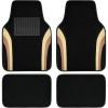 imageCAR PASS Leather Waterproof Sporty Car Floor Mats CarpetUniversal Automotive Floor Mat Fit for Sedans Cars Mid Trucks Vans SUV Set of 4 Black and GrayBlack and Beige