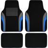 imageCAR PASS Leather Waterproof Sporty Car Floor Mats CarpetUniversal Automotive Floor Mat Fit for Sedans Cars Mid Trucks Vans SUV Set of 4 Black and GrayBlue