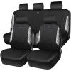 imageCAR PASS Oxford Bling Diamond Car Seat Covers Full Set Interior Sets Waterproof Shining Glitter Sparkly Crystal Universal Armrest Fit 95 Automotive Truck SUV Cute Women Girl Black Silver RhinestoneSilver Rhinestone