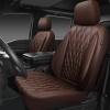 imageCAR PASS Piping Luxury Faux PU Leather Two Front Car Seat Covers Waterproof Anti Slip Seat Covers Compatible with Front Seat ArmrestsUniversal Fit for SuvsVansTrucks Airbag CompatibleAll BlackAll Brown