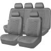 imageCAR PASS Quilting Leather Seat Cover Two Front Seats Only Universal Fit Automotive Front Seat Covers Waterproof Deluxe PU Premium Vinyl Luxury for Cars Sedan Van SUV Airbag Compatible 2 PiecesBlackPure Gray