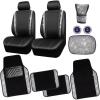 imageCAR PASS Rhinestone Bling Car Seat Covers Leather Shining Diamond Car Floor Mats Carpet Waterproof AntiSlip Nibs Bling Car Accessories Interior Sets for Women Silver Glitter White Sparkly CrystalSilver