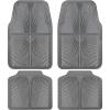 imageCAR PASS Rubber Floor Mats All Weather Waterproof TrimtoFit Automotive Mats for Cars Trucks SUV AntiSlip Easy Clean Heavy Duty Full Set 3Piece All BlackGray 4 Piece