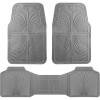 imageCAR PASS Rubber Floor Mats All Weather Waterproof TrimtoFit Automotive Mats for Cars Trucks SUV AntiSlip Easy Clean Heavy Duty Full Set 3Piece All BlackGray