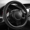 imageCAR PASS Sporty Quilting Leather Universal Fit Steering Wheel CoverFit for SuvsVansSedansTrucks for 147quot to 15quotBlack ampamp Grayblack