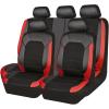 imageCAR PASS Universal Leather car seat Covers Sport fits Most Cars SUVs Trucks and Vans Full Set Black RedBlack and Red