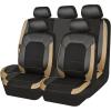imageCAR PASS Universal Leather car seat Covers Sport fits Most Cars SUVs Trucks and Vans Full Set Black RedBlackBeige