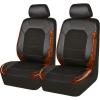 imageCAR PASS Universal Leather car seat Covers Sport fits Most Cars SUVs Trucks and Vans Full Set Black RedWood Grain Black and Brown