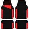imageCAR PASS Waterproof Universal Fit Car Floor Mats Car Mats Fit for SUVVanssedans TrucksSet of 4pcs Car Carpet with Driver Heel Pad BeigeRed