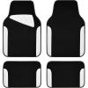 imageCAR PASS Waterproof Universal Fit Car Floor Mats Car Mats Fit for SUVVanssedans TrucksSet of 4pcs Car Carpet with Driver Heel Pad BeigeWhite