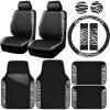 imageCAR PASS Waterproof Universal Fit Car Floor Mats Car Mats Fit for SUVVanssedans TrucksSet of 4pcs Car Carpet with Driver Heel Pad BeigeZebra Print