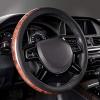 imageCAR PASS Wood Grain Microfiber Leather Steering Wheel Cover Universal Fit for 14 1215 inch Beige Steering Wheel AntiSlip Veins Design CarsSuvsMiniVans Sedans Beigeblack