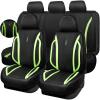 imageCAR Pass Nappa Leather Car Seat Covers Durable Waterproof Luxury Universal for SUV Pickup Truck Sedan AntiSlip Driver 5 Seats Covers Full Set with Backrest Black Chameleon Iridescent ReflectiveGreen