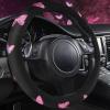 imageCar Pass Pink Embroidery Butterfly Steering Wheel Cover Universal 15 Inch Car Wheel Cover for Women Girls Fit for SuvsSmall TrucksSedansCars Black and PinkBlack and Pink