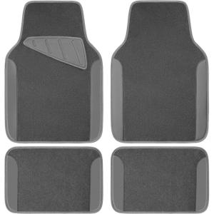 imageCAR PASS Beige Leather ampamp Waterproof Car Carpet Floor Mats Universal Car Mats Fit for SUVVanssedans TrucksSet of 4pcs Car Carpet with AntiSlip nibbs Driver Heel Pad All BeigeAll Gray