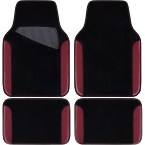 imageCAR PASS Beige Leather ampamp Waterproof Car Carpet Floor Mats Universal Car Mats Fit for SUVVanssedans TrucksSet of 4pcs Car Carpet with AntiSlip nibbs Driver Heel Pad All BeigeBlack and Burgundy
