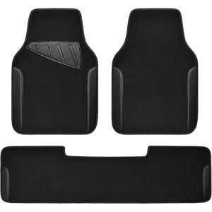 imageCAR PASS Beige Leather ampamp Waterproof Car Carpet Floor Mats Universal Car Mats Fit for SUVVanssedans TrucksSet of 4pcs Car Carpet with AntiSlip nibbs Driver Heel Pad All BeigeBlack 3pcs