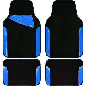 imageCAR PASS Beige Leather ampamp Waterproof Car Carpet Floor Mats Universal Car Mats Fit for SUVVanssedans TrucksSet of 4pcs Car Carpet with AntiSlip nibbs Driver Heel Pad All BeigeBlue