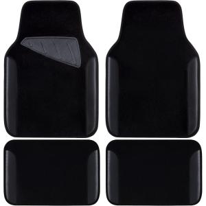 imageCAR PASS Beige Leather ampamp Waterproof Car Carpet Floor Mats Universal Car Mats Fit for SUVVanssedans TrucksSet of 4pcs Car Carpet with AntiSlip nibbs Driver Heel Pad All BeigeAll Black