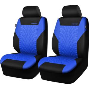 imageCAR PASS Car Seat Covers Full Sets Front ampamp Split Rear Bench for Car 3D Tyre Embossed Automotive Interior Covers Airbag Compatible Quick Setup Universal Fit Seat Covers for Car SUVCharcoalblue black