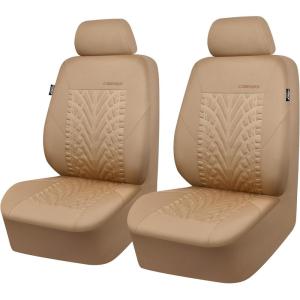 imageCAR PASS Car Seat Covers Full Sets Front ampamp Split Rear Bench for Car 3D Tyre Embossed Automotive Interior Covers Airbag Compatible Quick Setup Universal Fit Seat Covers for Car SUVCharcoalbeige
