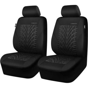 imageCAR PASS Car Seat Covers Full Sets Front ampamp Split Rear Bench for Car 3D Tyre Embossed Automotive Interior Covers Airbag Compatible Quick Setup Universal Fit Seat Covers for Car SUVCharcoalAll black front