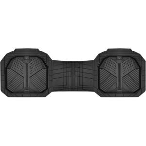 imageCAR PASS Heavy Duty Rubber Car Mats DeepDish Odorless Car Floor Mats All Weather Universal TrimtoFit for SUVs Trucks Sedans Waterproof AntiSlip 3 Pieces V12 BlackRear Only Black
