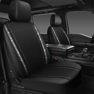 imageCAR PASS Leather Diamond Bling Car Seat Cover 2 Front Interior Sets Waterproof Universal Shining Glitter Crystal Sparkle Fit for 95 Automotive Truck SUV Cute Women Girl Black Silver RhinestoneSilver Mesh