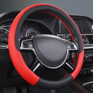 imageCAR PASS Line Rider Microfiber Leather Sporty Steering Wheel Cover Universal Fits for 95 TruckSUVCars14515inch AntiSlip Safety Comfortable Desgin BlackGrayBlack and Red