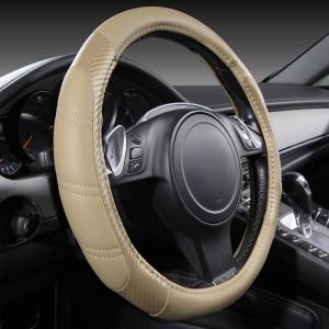 imageCAR PASS Line Rider Microfiber Leather Sporty Steering Wheel Cover Universal Fits for 95 TruckSUVCars14515inch AntiSlip Safety Comfortable Desgin BlackGrayBeigeCarbon Fiber