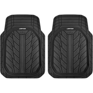 imageCAR PASS Tire Tread DeepDish Rubber Floor Mats for car Heavy Duty car mats All Weather Universal XLM Trim to Fit for Truck SUV Vehicle Automotive Waterproof car mats 3 Piece red BlackBlack 2pcs