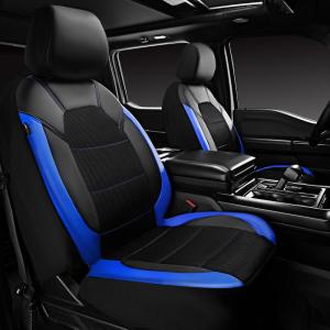 imageCAR PASS Universal Leather car seat Covers Sport fits Most Cars SUVs Trucks and Vans Full Set Black RedBlack Blue