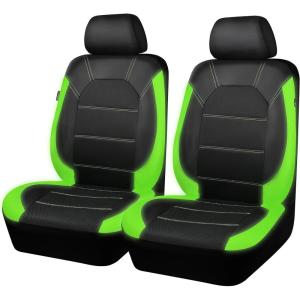 imageCAR PASS Universal Leather car seat Covers Sport fits Most Cars SUVs Trucks and Vans Full Set Black RedGreen