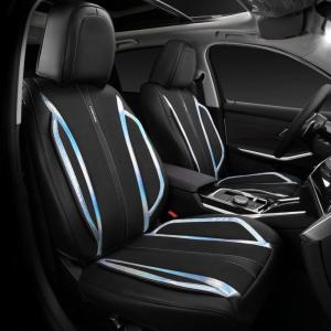 imageCAR Pass Nappa Leather Car Seat Covers Durable Waterproof Luxury Universal for SUV Pickup Truck Sedan AntiSlip Driver 5 Seats Covers Full Set with Backrest Black Chameleon Iridescent ReflectiveColored white