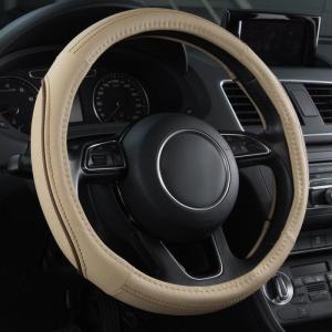 imageCar Pass Colour Piping Leather Steering Wheel CoverPerfectly fit for 14515 inches for Various Vehicles SUVsVansSedansCars Black ampamp RedBeige