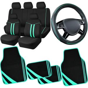 imageCar Pass Colour Piping Leather Steering Wheel CoverPerfectly fit for 14515 inches for Various Vehicles SUVsVansSedansCars Black ampamp RedBlack  Mint