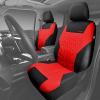 imageCAR PASS Car Seat Covers Full Sets Front ampamp Split Rear Bench for Car 3D Tyre Embossed Automotive Interior Covers Airbag Compatible Quick Setup Universal Fit Seat Covers for Car SUVCharcoalred black