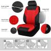 imageCAR PASS Car Seat Covers Full Sets Front ampamp Split Rear Bench for Car 3D Tyre Embossed Automotive Interior Covers Airbag Compatible Quick Setup Universal Fit Seat Covers for Car SUVCharcoalred black