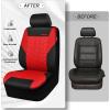 imageCAR PASS Car Seat Covers Full Sets Front ampamp Split Rear Bench for Car 3D Tyre Embossed Automotive Interior Covers Airbag Compatible Quick Setup Universal Fit Seat Covers for Car SUVCharcoalred black
