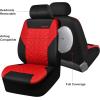 imageCAR PASS Car Seat Covers Full Sets Front ampamp Split Rear Bench for Car 3D Tyre Embossed Automotive Interior Covers Airbag Compatible Quick Setup Universal Fit Seat Covers for Car SUVCharcoalred black