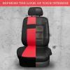 imageCAR PASS Seat Cover Full Sets 3D Air Mesh Car Seat Cover with 5mm Composite Sponge InsideAirbag Compatible Universal Fit for SUVVanssedans Trucks Automotive Interior CoversAll BlackRed black